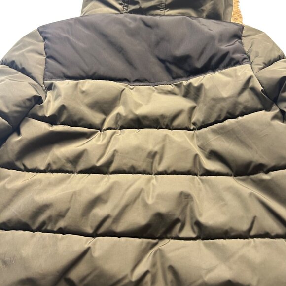 Cozy Puffer Youth Jacket Size 7 With Fur Hood Olive Green & Black - Picture 11 of 12